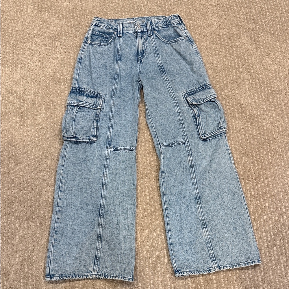 Old Navy Girl’s Blue Baggy Cargo Jeans